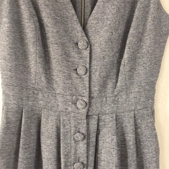 Zara Gray Front Button Down Sleeveless Mini Dress - Picture 3 of 12